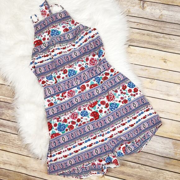 Show me Your Mumu Afton Tie-Back Romper in Bright Floral Stretch NEW - Picture 5 of 5